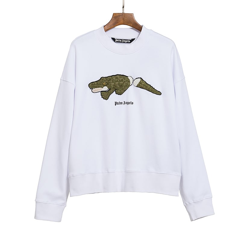 Свитшот Palm Angels Embroidery Crocodile "White" фото № 2