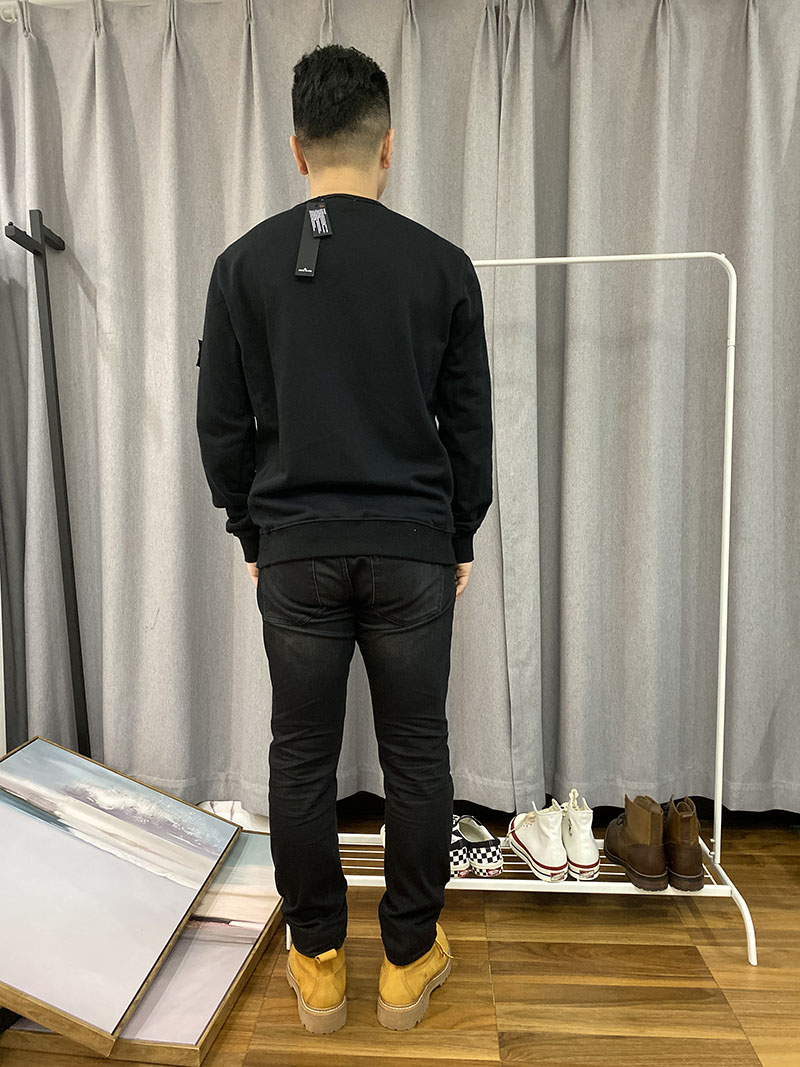 Свитшот Stone Island Black Label On Sleeve "Black" фото № 5