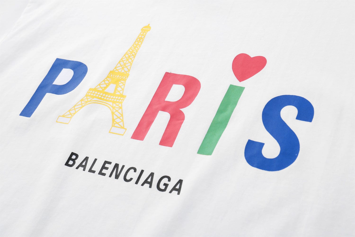 Футболка Balenciaga Multicolor Paris "White" фото № 4