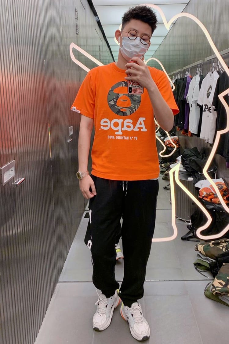 Футболка Bape Circle Brand "Orange" фото № 3