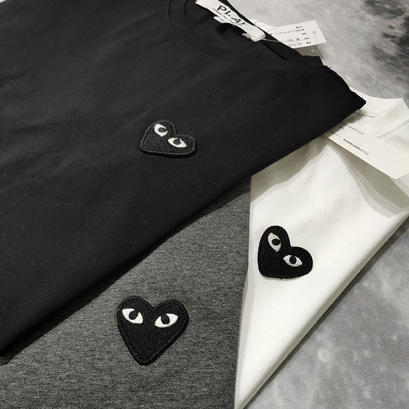 Футболка Comme des Garcons PLAY Black heart "Gray" фото № 4