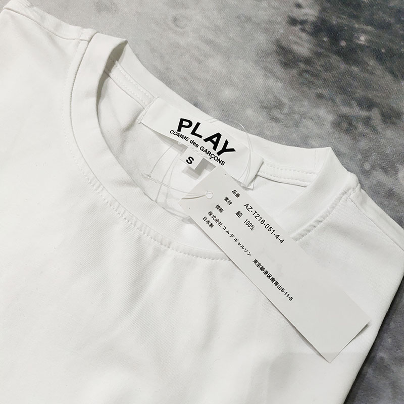 Футболка Comme des Garcons PLAY Black heart "White" фото № 4