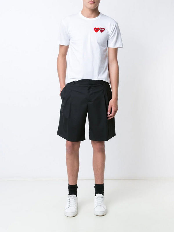 Футболка Comme des Garcons Small Double Heart "White" фото № 2