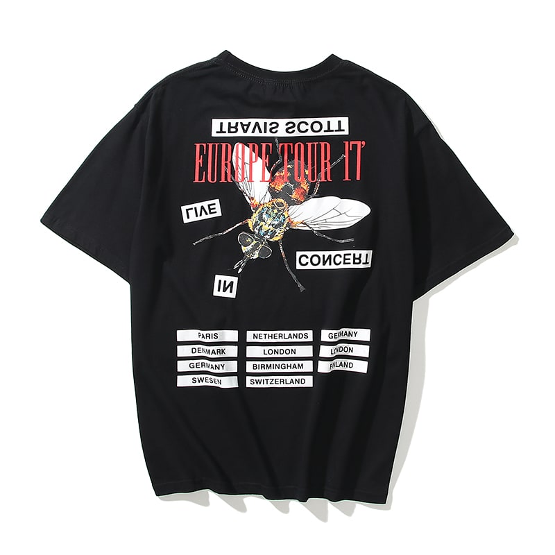 Футболка Cactus Jack Travis Scott Europe Tour TS "Black" фото № 2