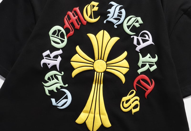 Футболка Chrome Hearts Big Multicolor Logo "Black" фото № 7