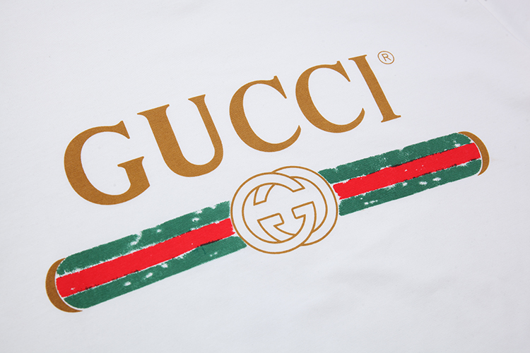Футболка Gucci Gold Logo "White" фото № 3