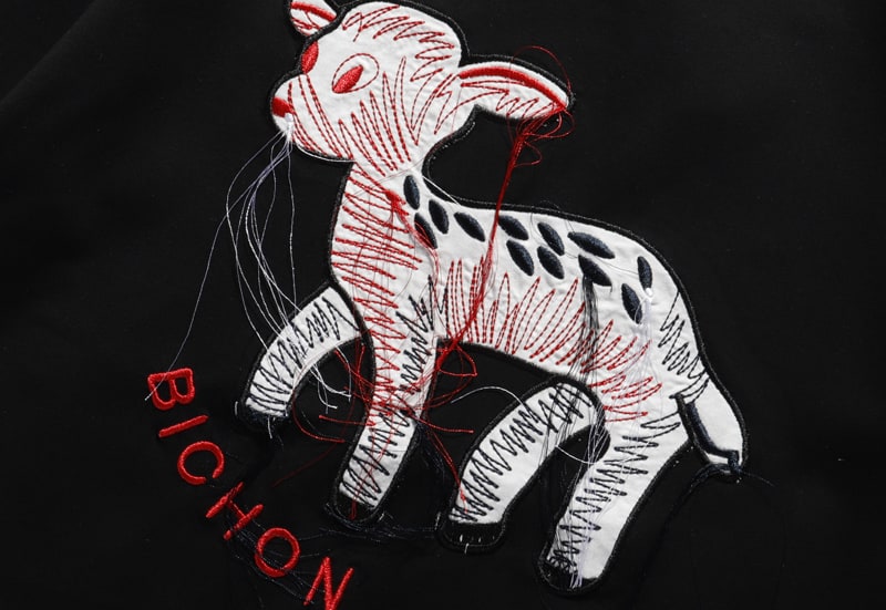 Футболка Gucci Embroidery Bichon "Black" фото № 5