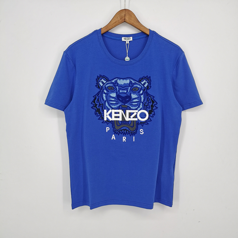 Футболка Kenzo White Embroidery Brand "Blue" фото № 2
