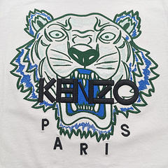 Футболка Kenzo Black Embroidery Brand Paris "White" фото № 3