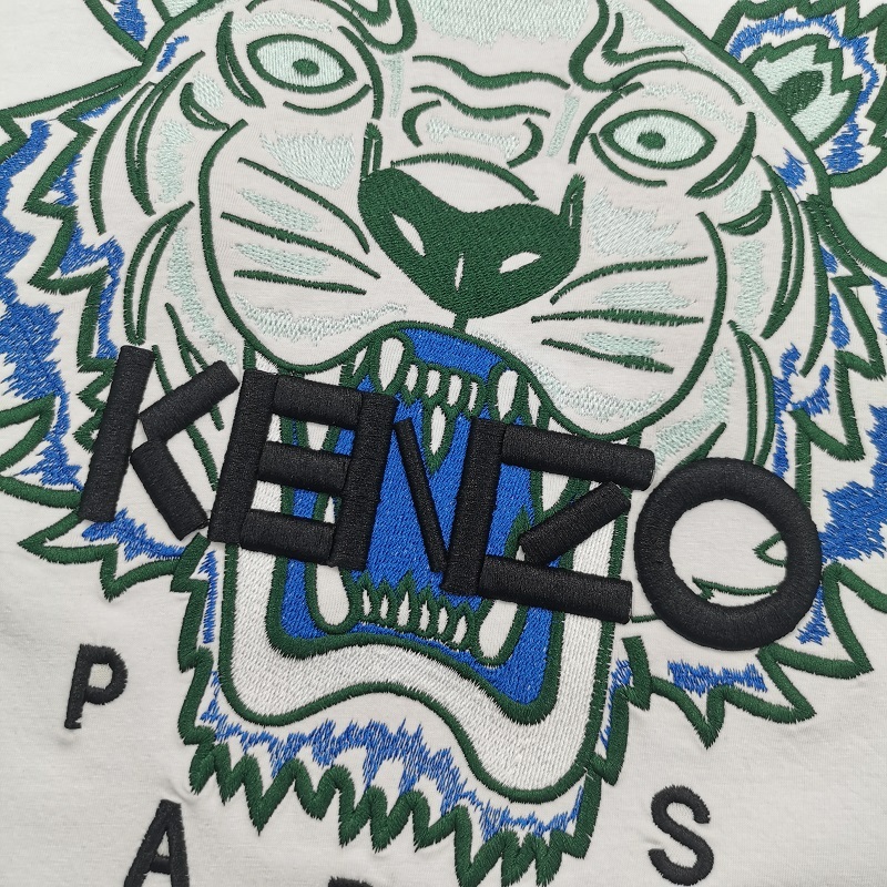 Футболка Kenzo Black Embroidery Brand Paris "White" фото № 4