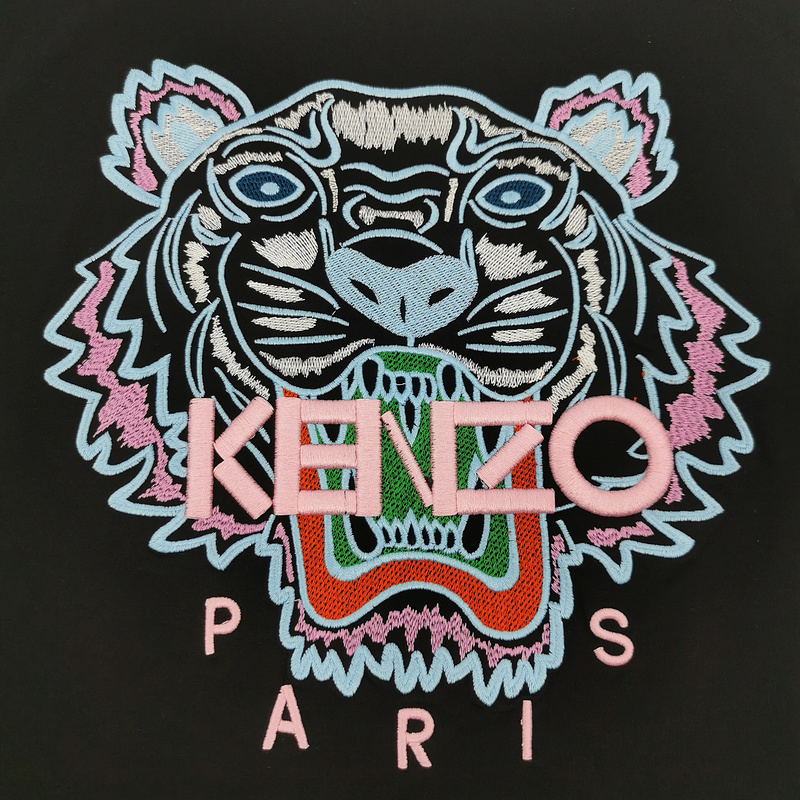 Футболка Kenzo Pink Embroidery Brand Paris "Black" фото № 7