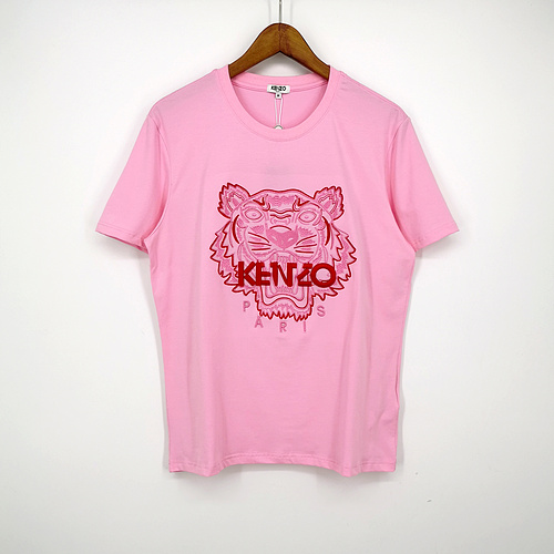 Футболка Kenzo Red Embroidery Brand "Pink" фото № 2