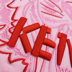 Футболка Kenzo Red Embroidery Brand "Pink" фото № 3