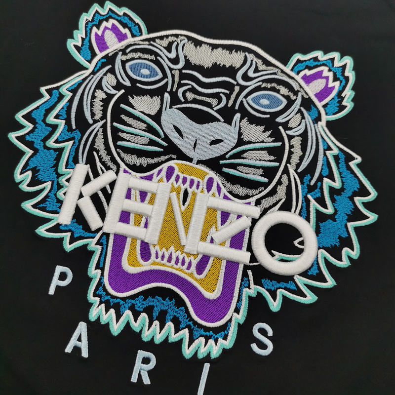 Футболка Kenzo White Embroidery Brand "Black" фото № 7