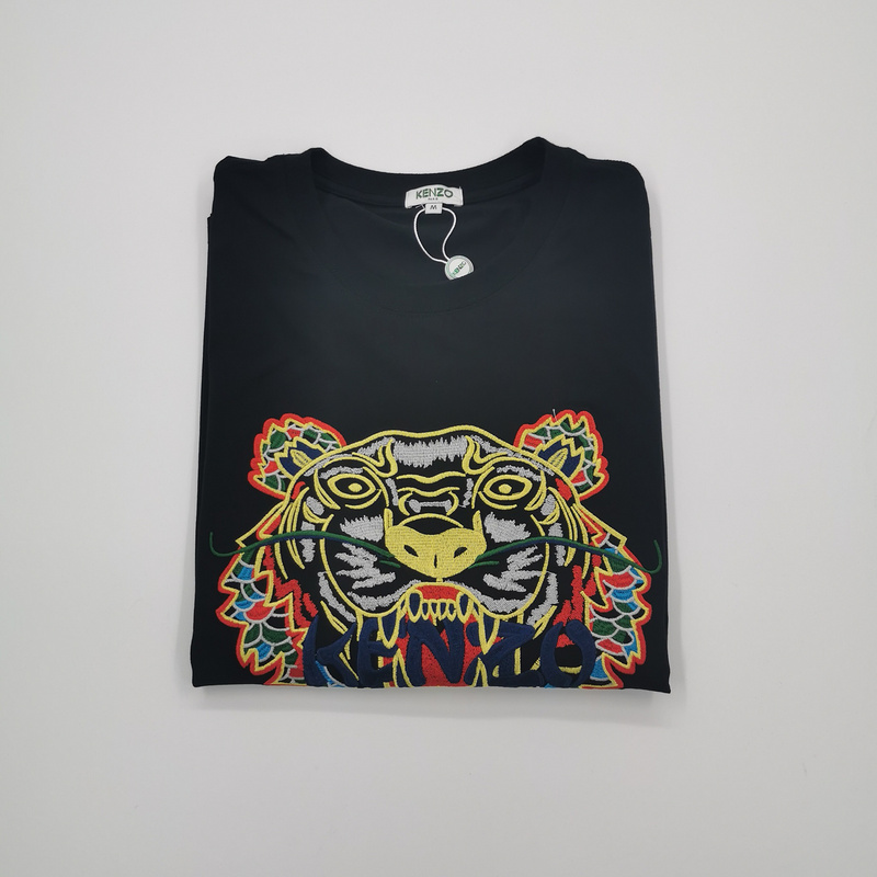 Футболка Kenzo Blue Embroidery Brand "Black" фото № 4