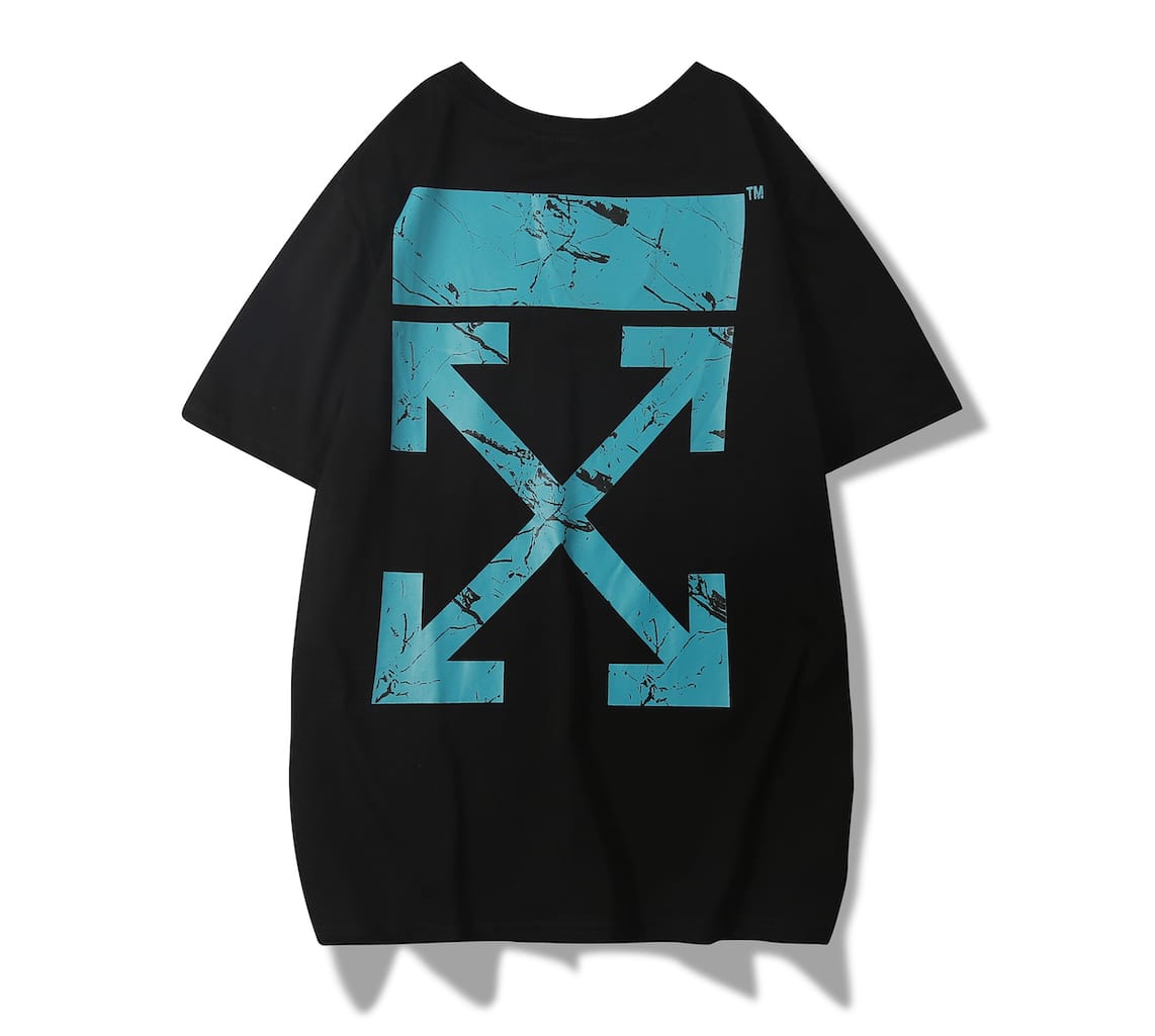 Футболка Off White Marble "Black" фото № 4