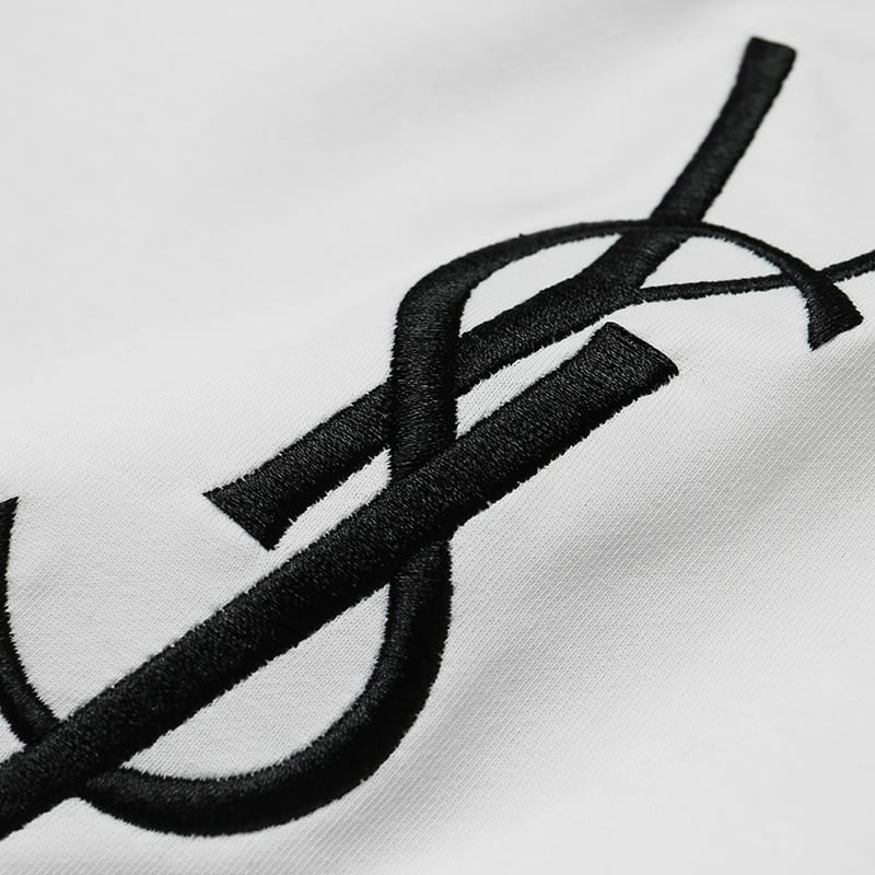 Футболка YSL Embroidery Logo "White" фото № 4