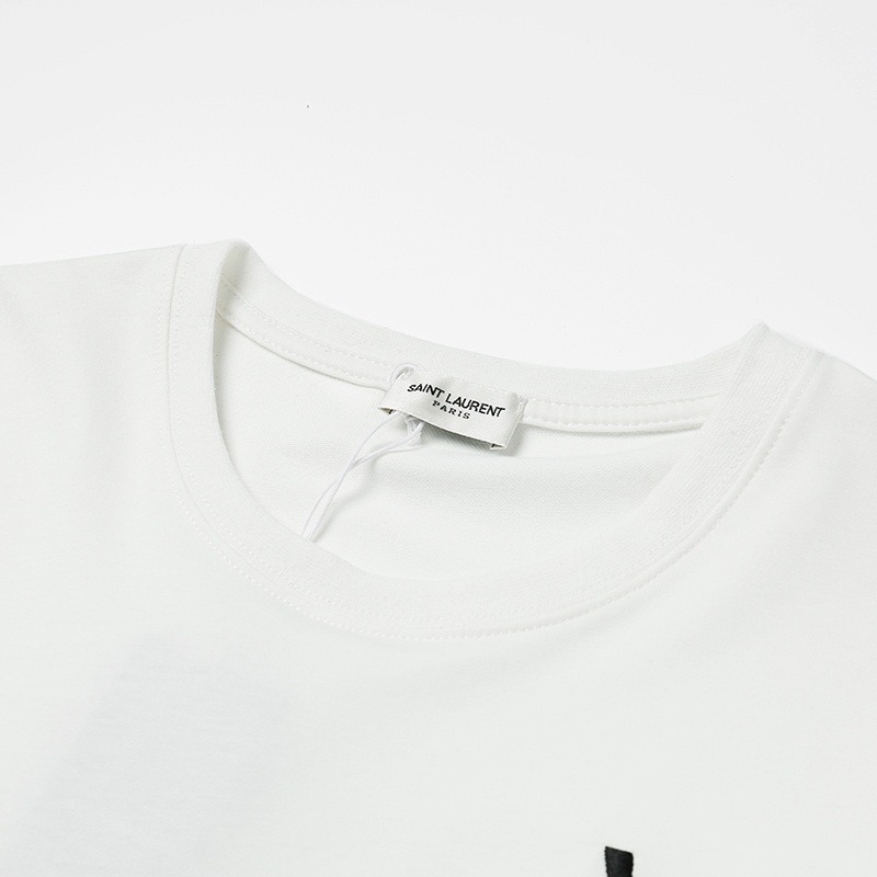 Футболка YSL Embroidery Logo "White" фото № 6