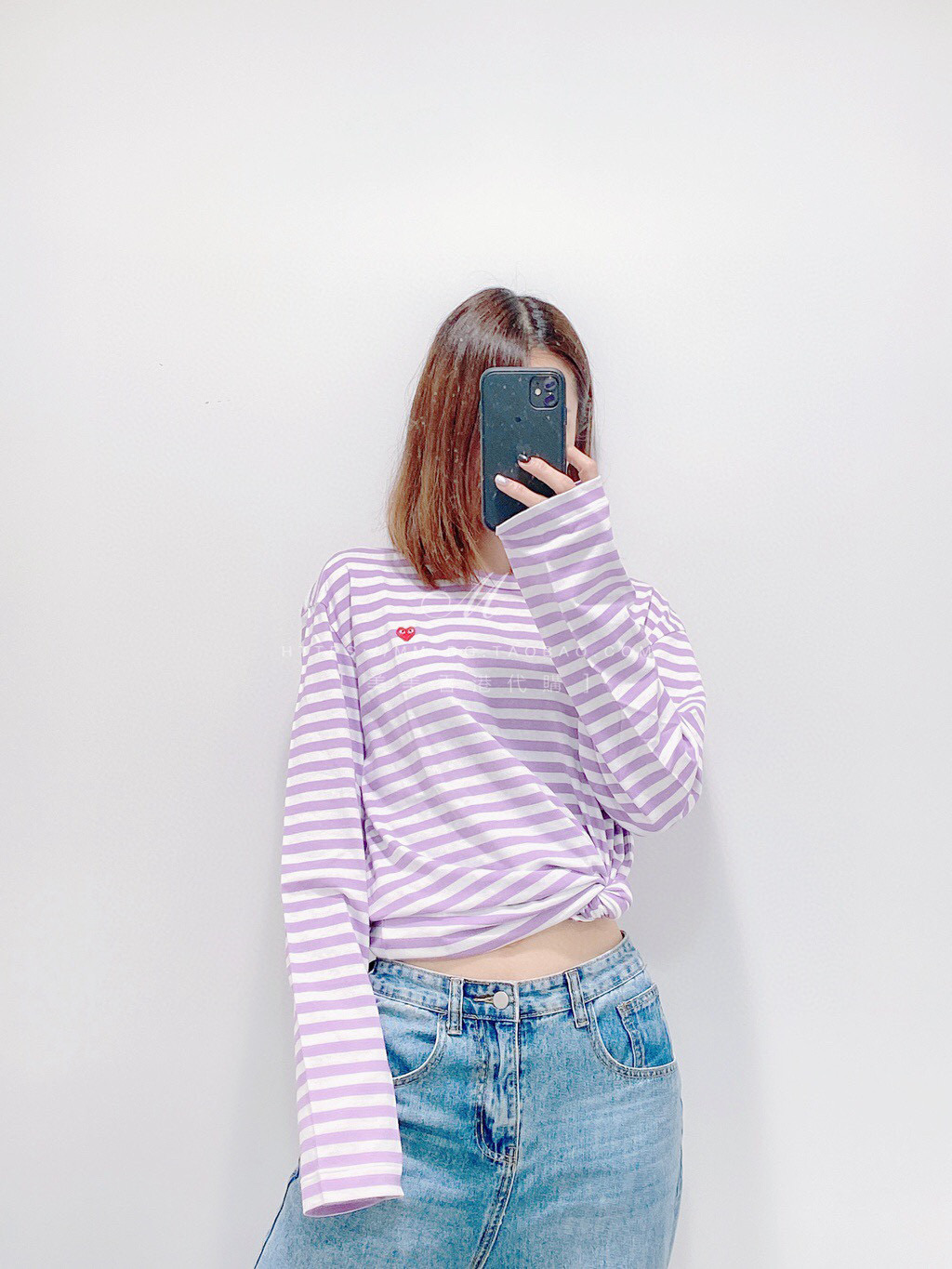 Лонгслив Comme des Garcons Play Small Heart "Purple" фото № 3