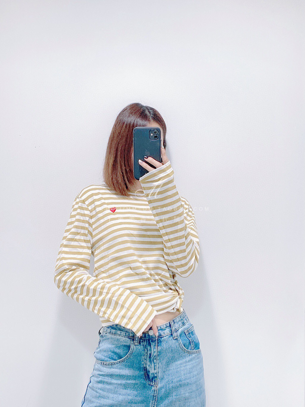 Лонгслив Comme des Garcons Play Small Heart "Beige" фото № 2