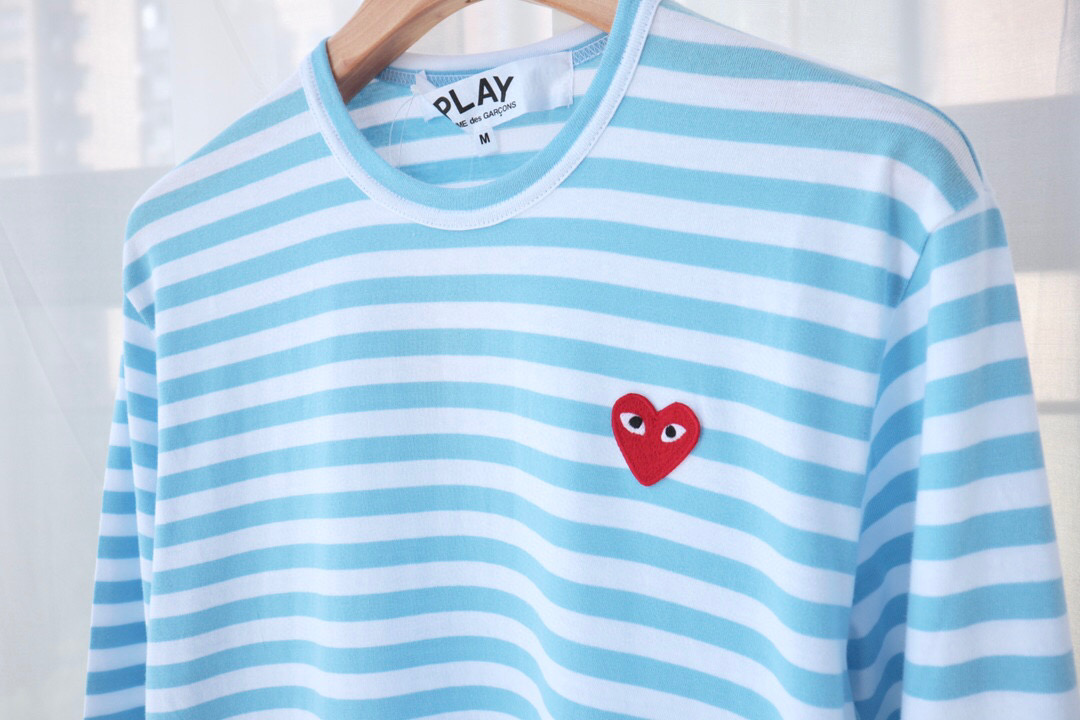 Лонгслив Comme des Garcons Play Small Heart With Eyes "Blue" фото № 2