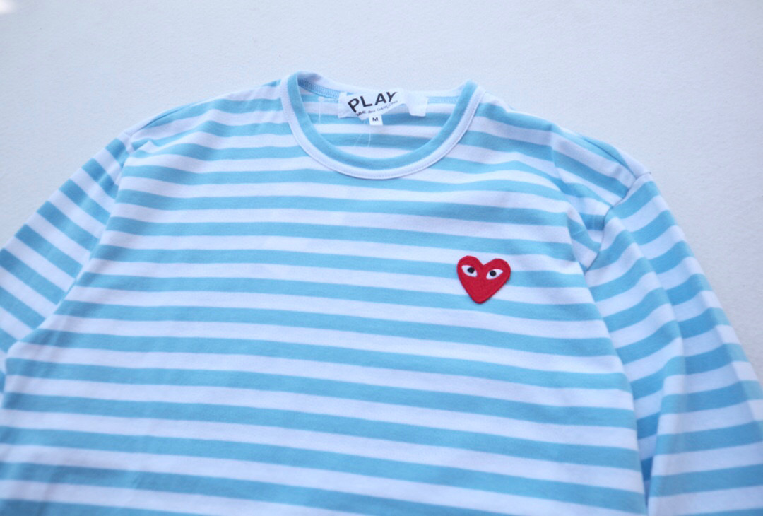 Лонгслив Comme des Garcons Play Small Heart With Eyes "Blue" фото № 3