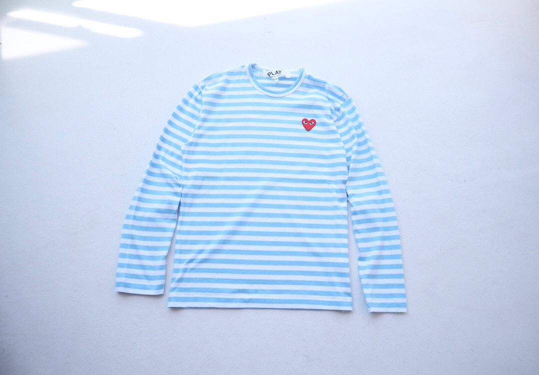 Лонгслив Comme des Garcons Play Small Heart With Eyes "Blue" фото № 4