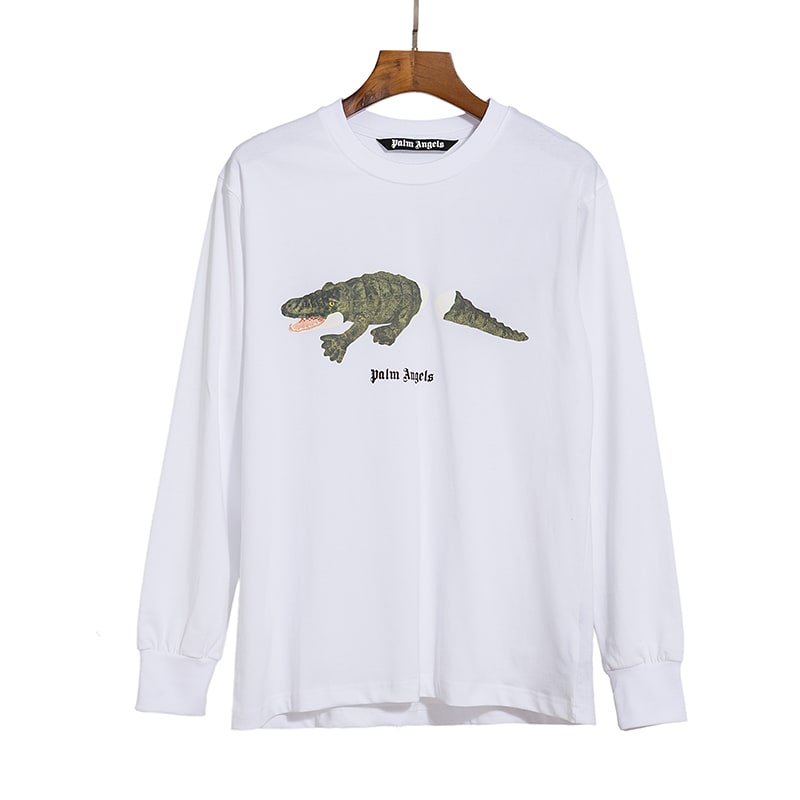 Лонгслив Palm Angels Big Crocodile "White" фото № 2