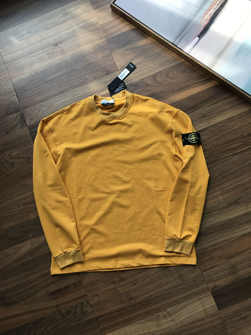 Лонгслив Stone Island badges "Yellow" фото № 2