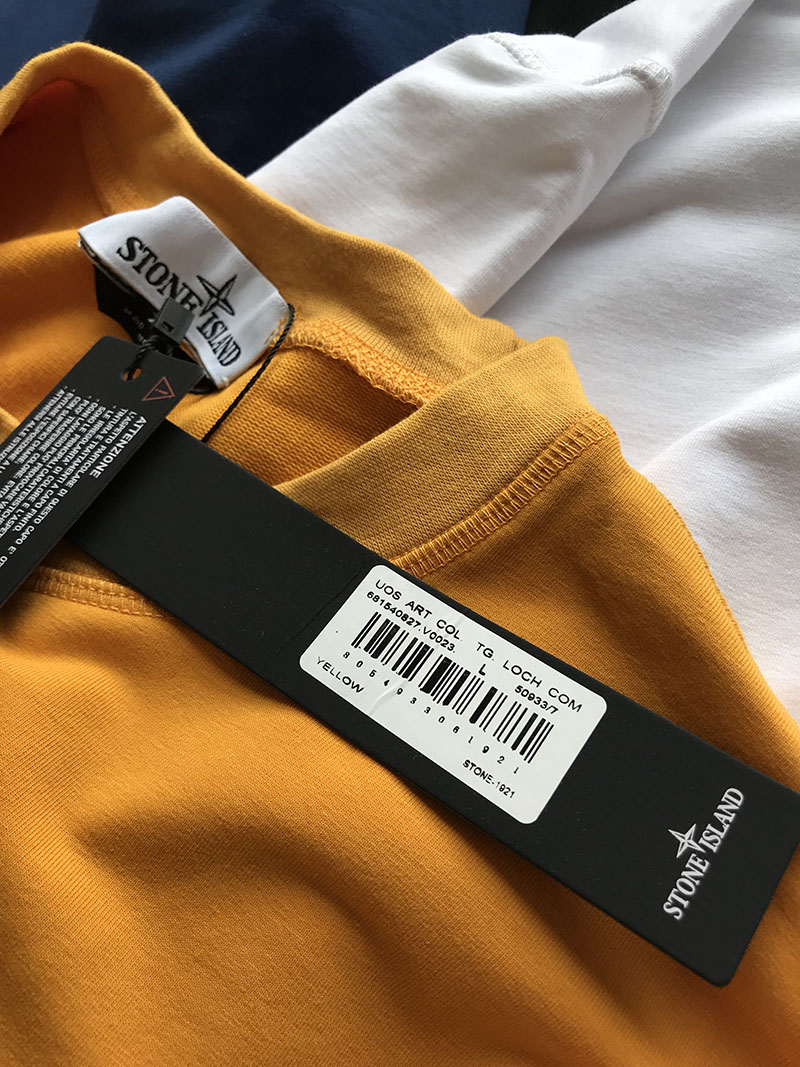 Лонгслив Stone Island badges "Yellow" фото № 4