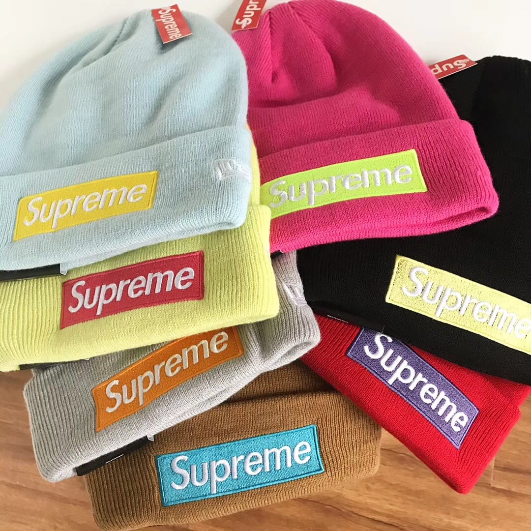 Зимняя шапка Supreme New Era Box Logo "Gray" фото № 3
