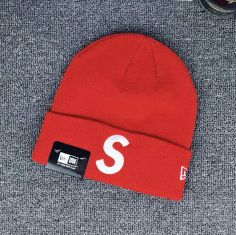 Зимняя шапка Supreme New Era S Logo "Red" фото № 3