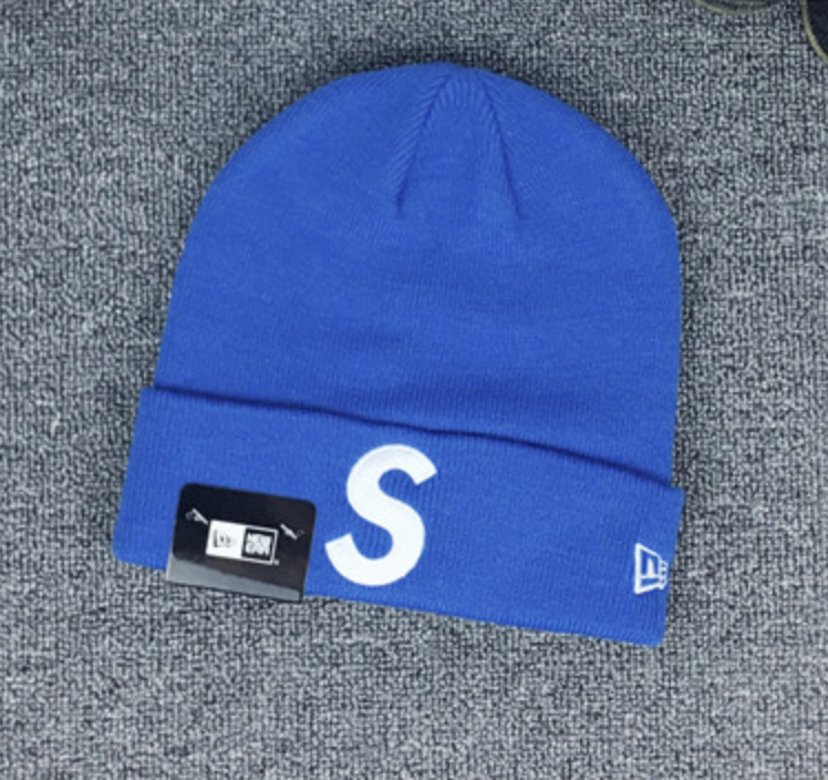 Зимняя шапка Supreme New Era S Logo "Navy Blue" фото № 2
