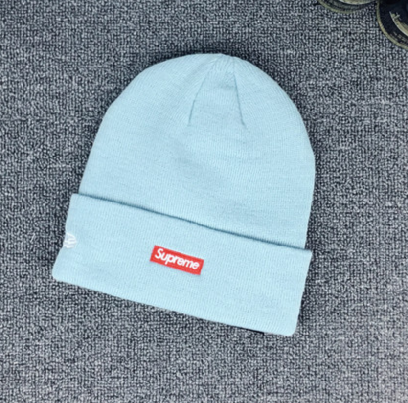 Зимняя шапка Supreme New Era S Logo "Light Blue" фото № 3