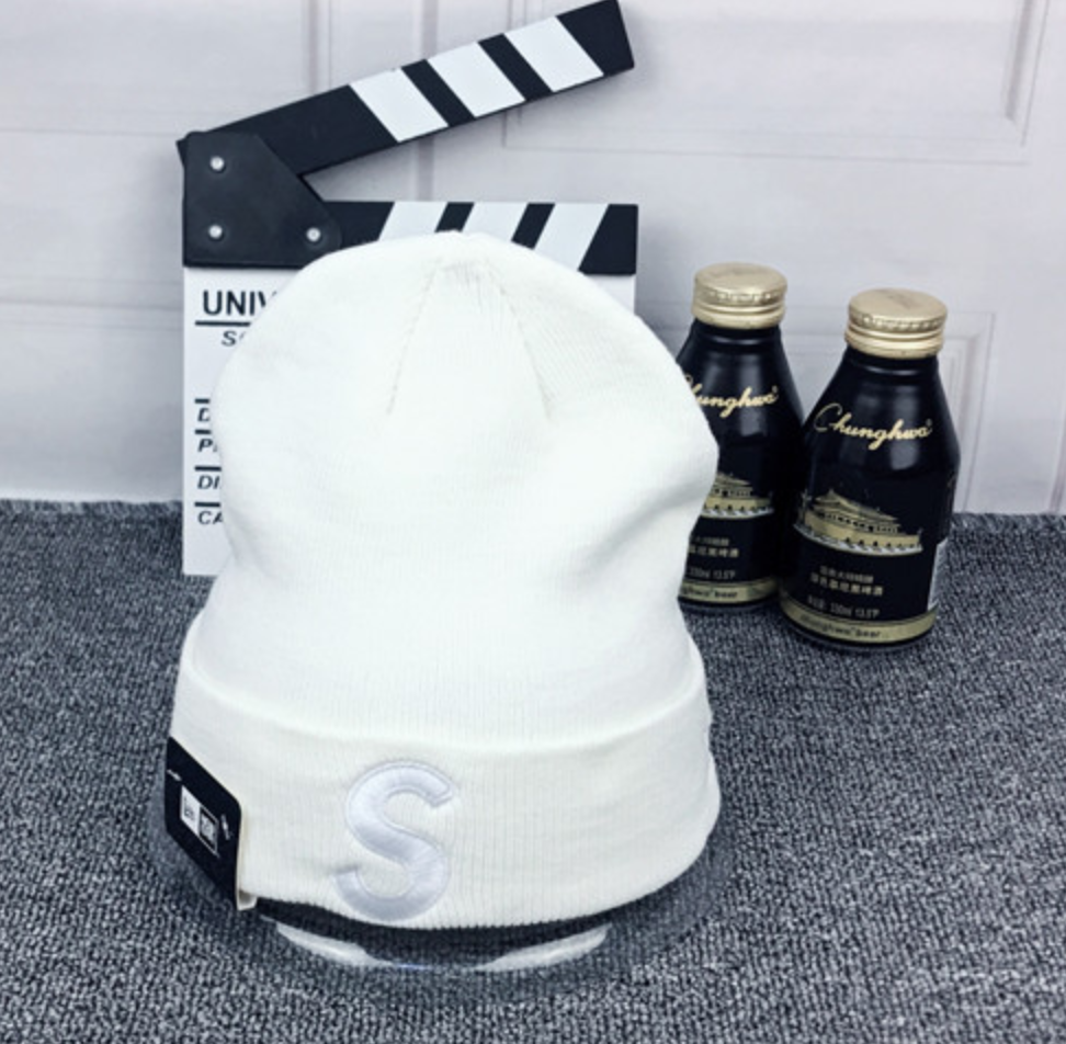Зимняя шапка Supreme New Era S Logo "White" фото № 2