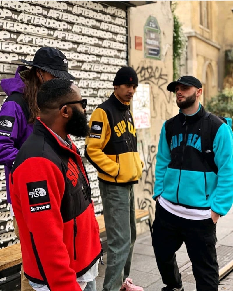 Флисовая Куртка Supreme The North Face Arc Logo Denali Fleece Jacket "Blue/Black" фото № 5