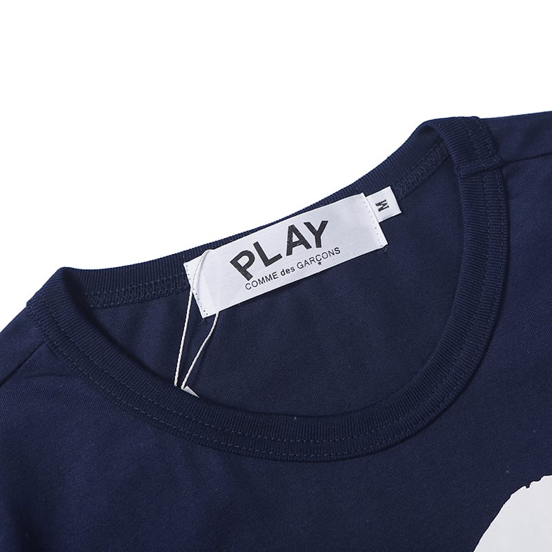 Футболка Comme des Garcons Play Big White Heart "Black" фото № 3