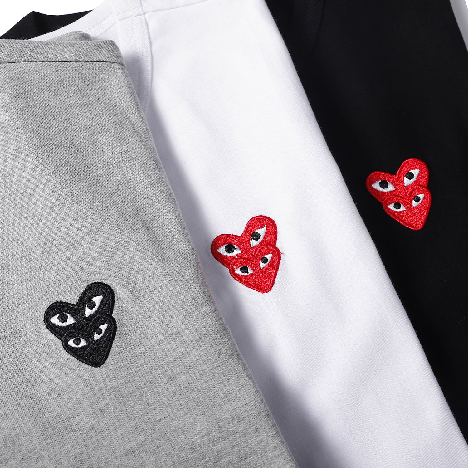 Футболка Comme des Garcons Play Small Hearts "Gray" фото № 3