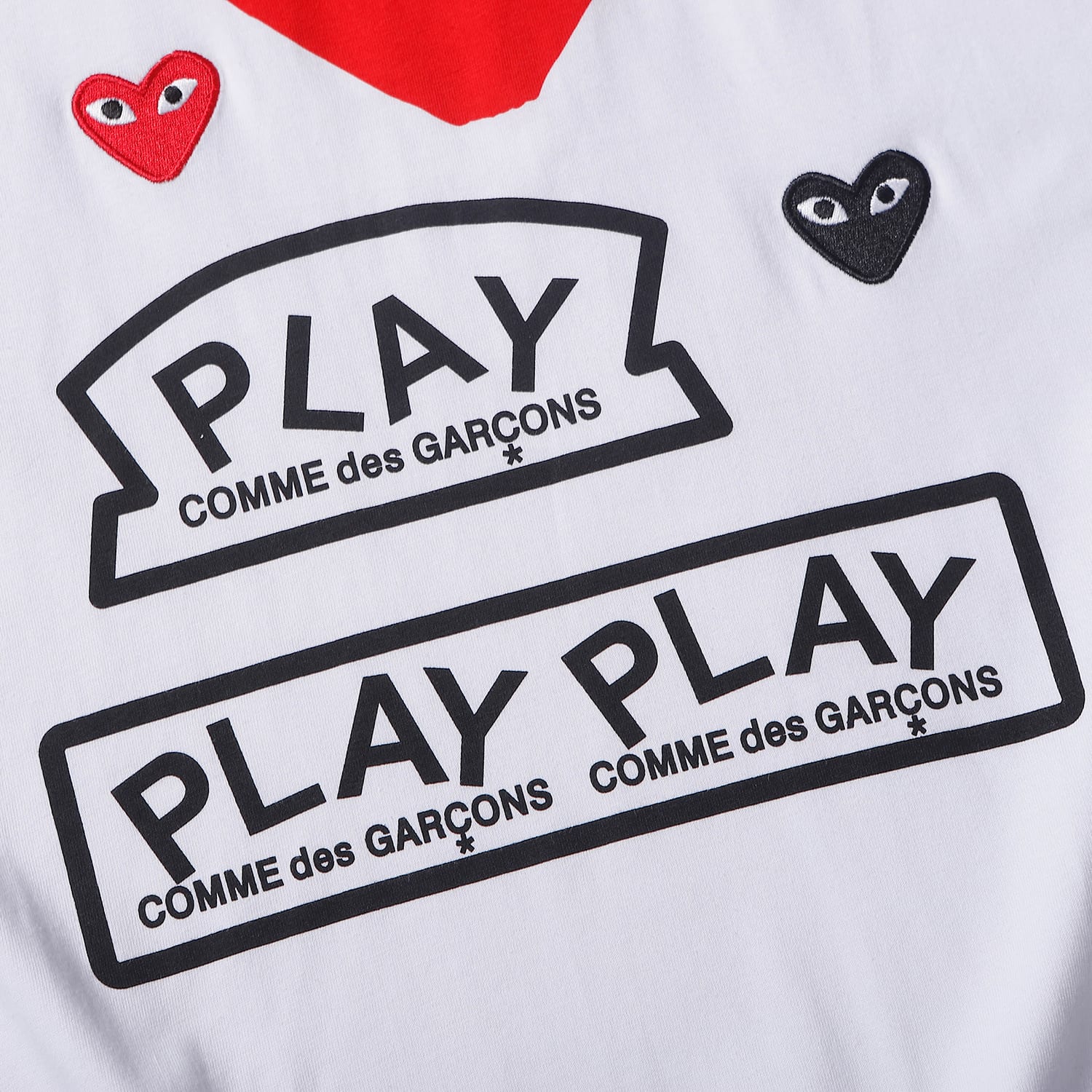 Футболка Comme des Garcons Play Big Red Heart "White" фото № 5
