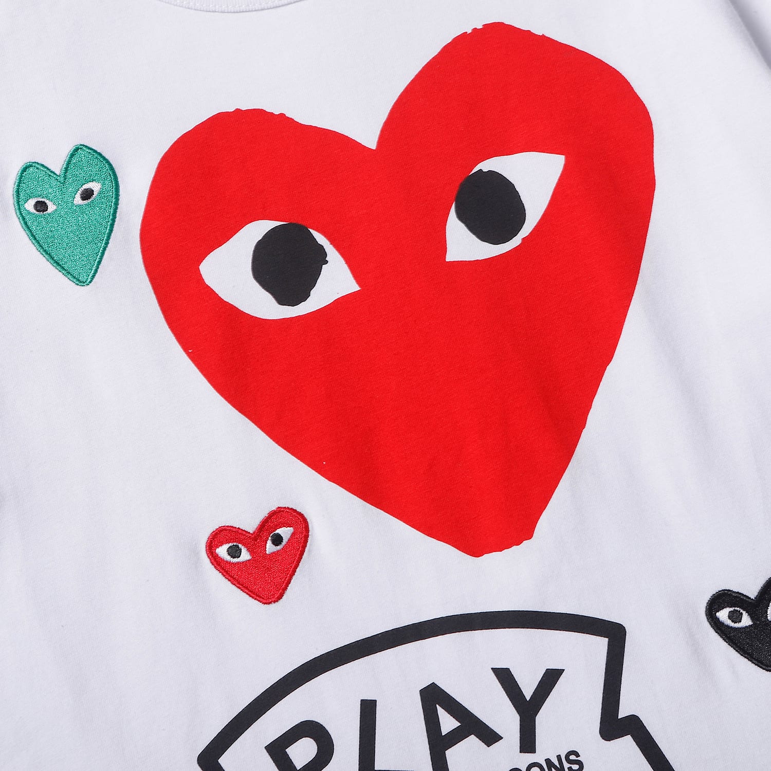 Футболка Comme des Garcons Play Big Red Heart "White" фото № 6