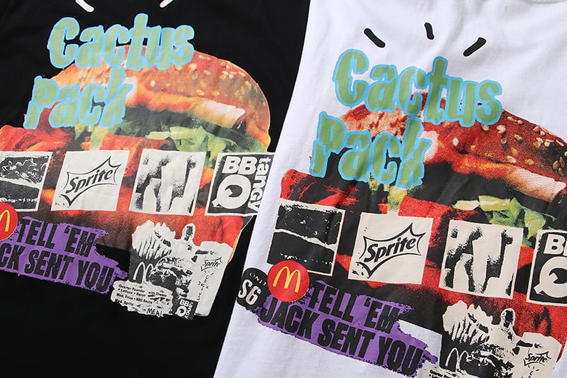 Футболка Cactus Jack Merch Hamburger And Fries "White" фото № 4