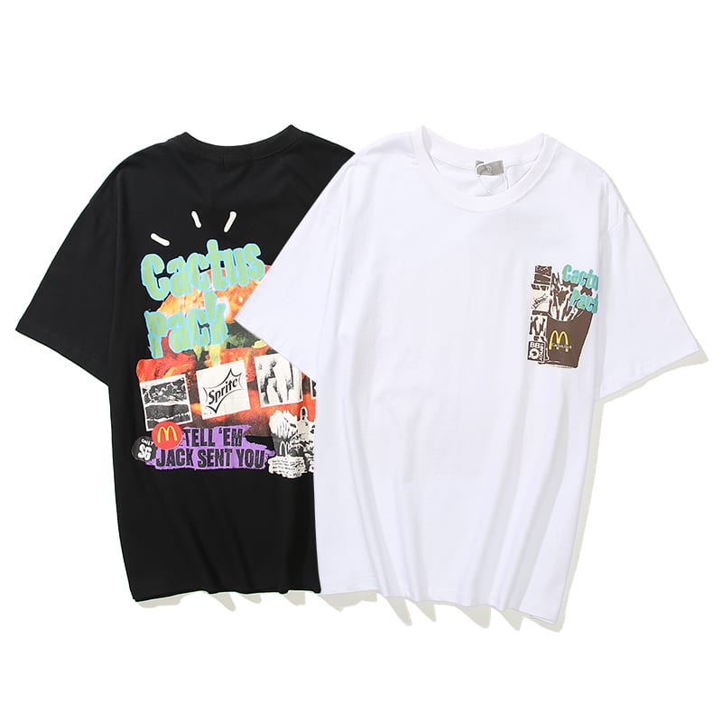 Футболка Cactus Jack Merch Hamburger And Fries "White" фото № 5