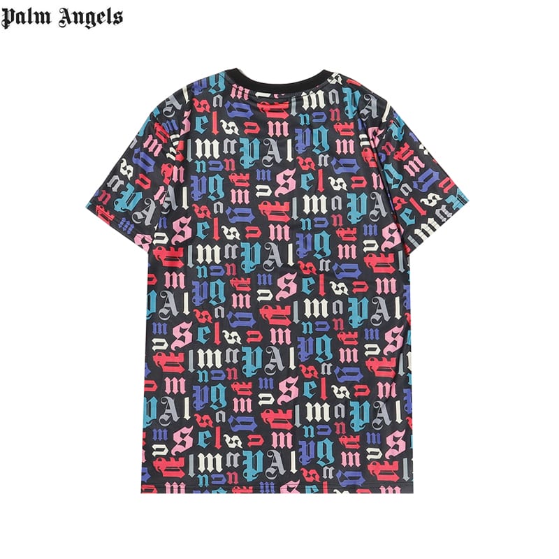Футболка Palm Angels Multicolored Brand Letters "Black" фото № 2