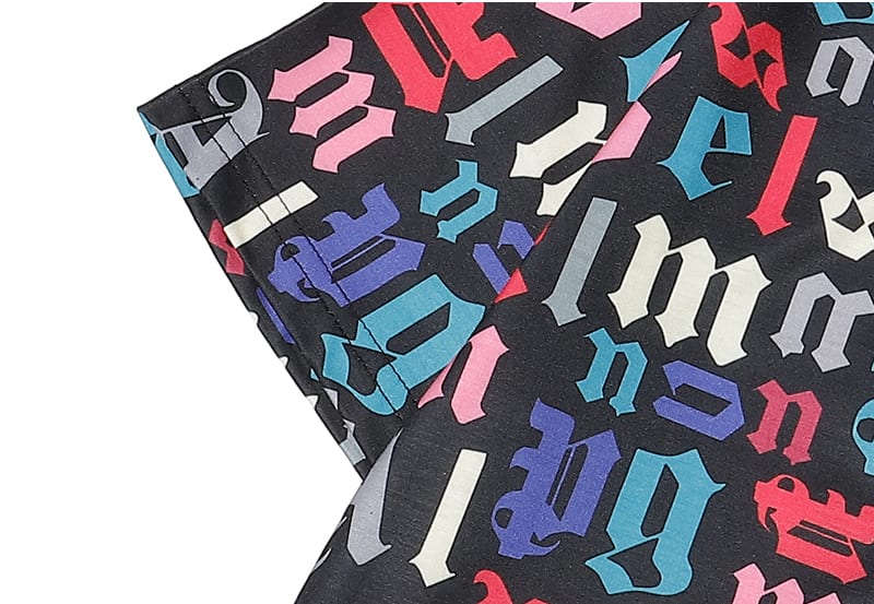 Футболка Palm Angels Multicolored Brand Letters "Black" фото № 4