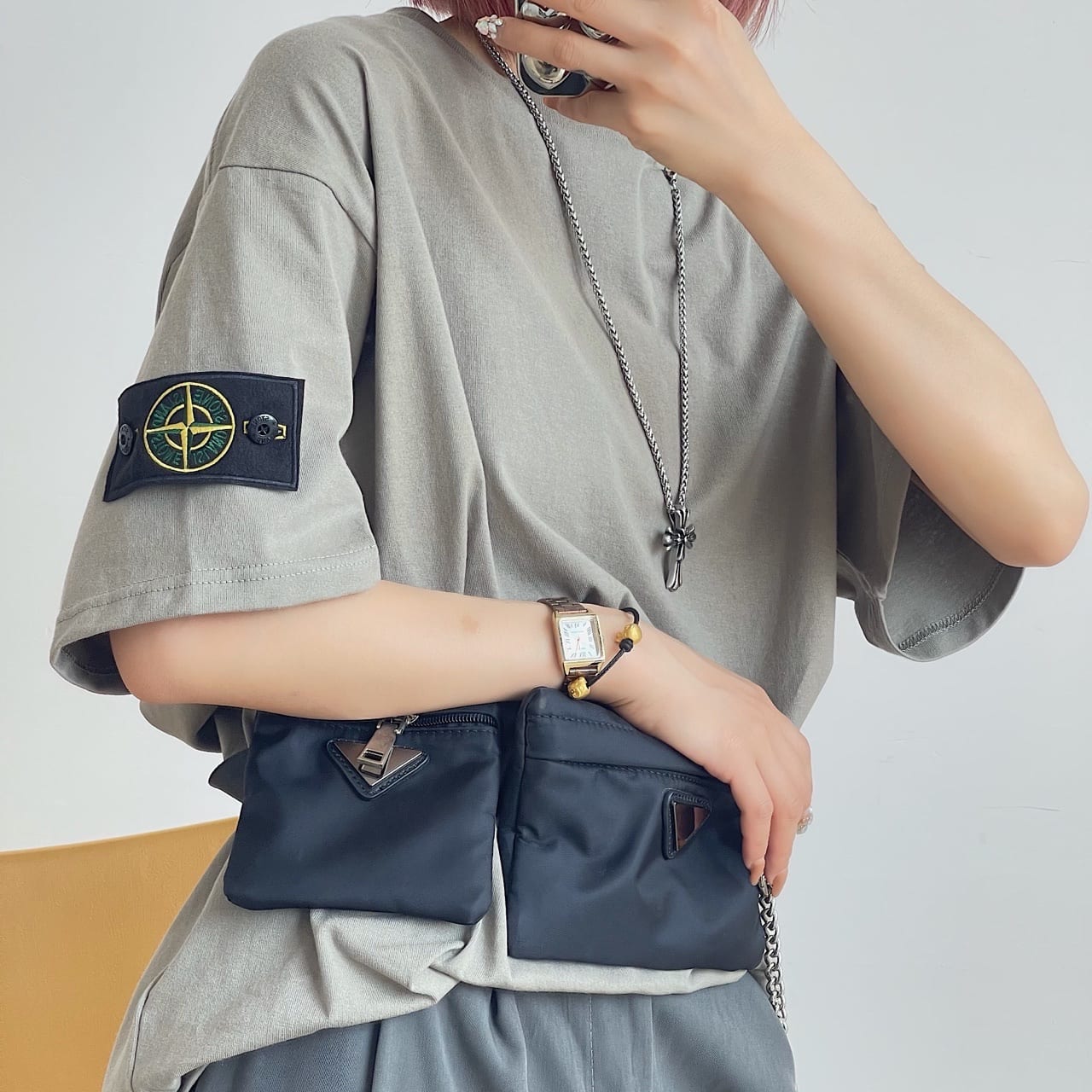 Футболка Stone Island Label On Sleeve "Khaki" фото № 3