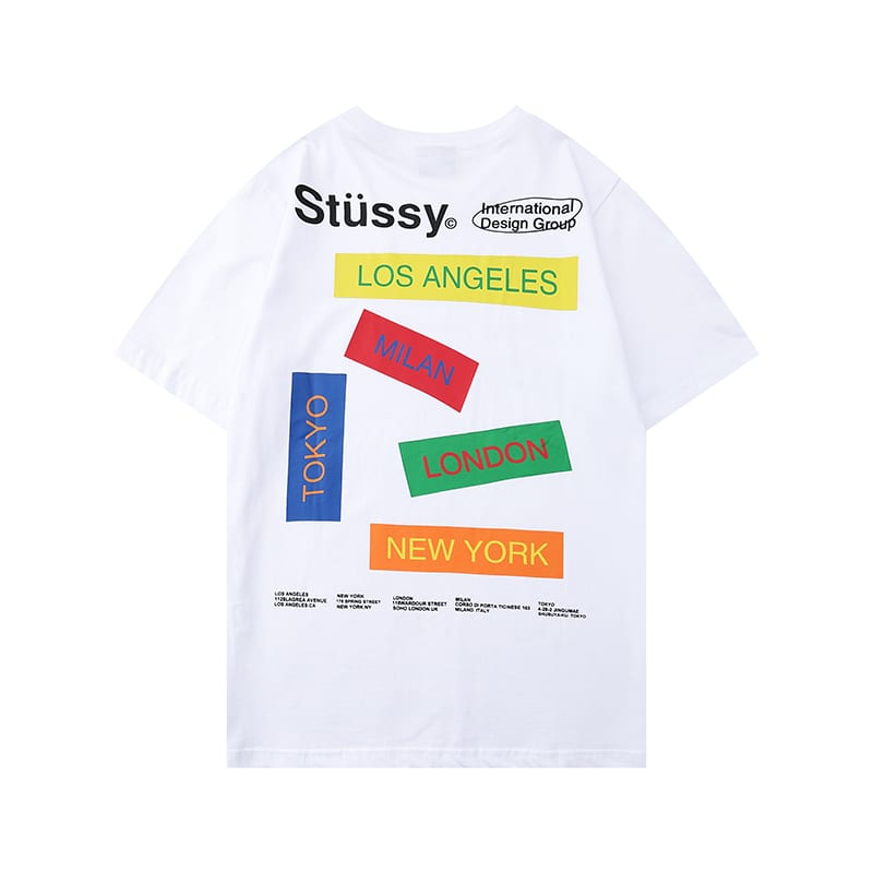 Футболка Stussy Los Angeles Tokyo London New York Milan "White" фото № 2