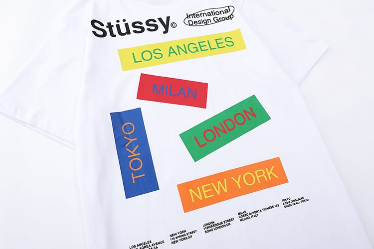 Футболка Stussy Los Angeles Tokyo London New York Milan "White" фото № 4