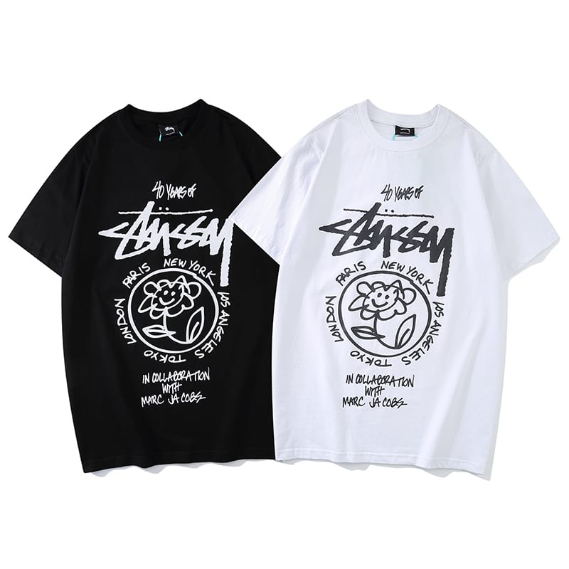 Футболка Stussy Flower In Circle "Black" фото № 3