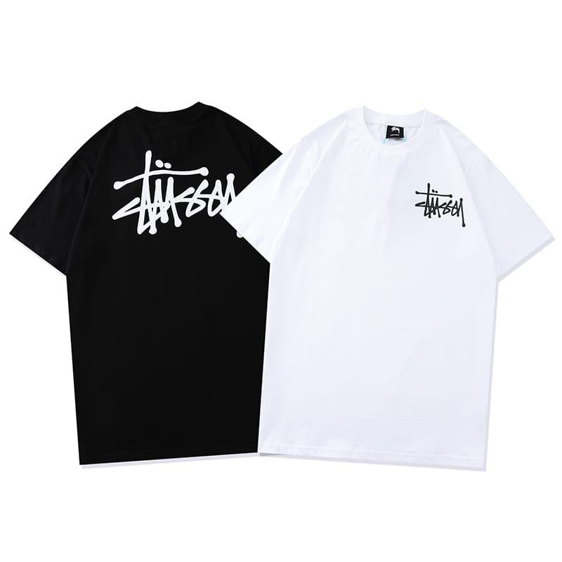 Футболка Stussy White Logo "Black" фото № 3