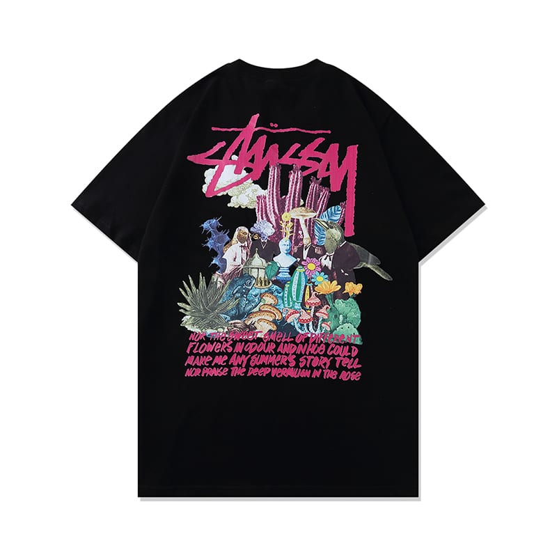 Футболка Stussy Floral Print "Black" фото № 2